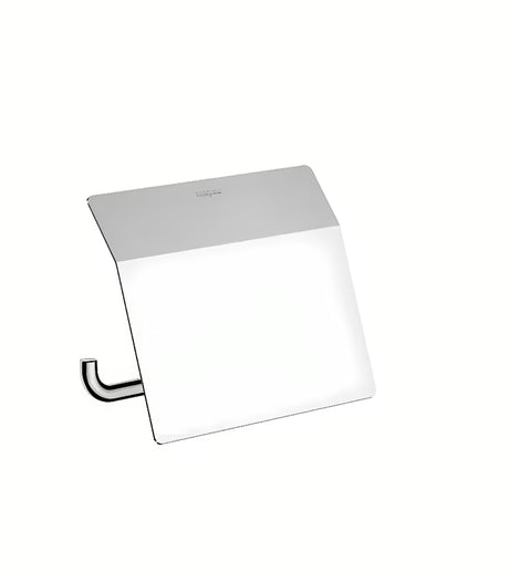Chromový nástěnný držák toaletního papíru Hansgrohe AddStoris s krytem