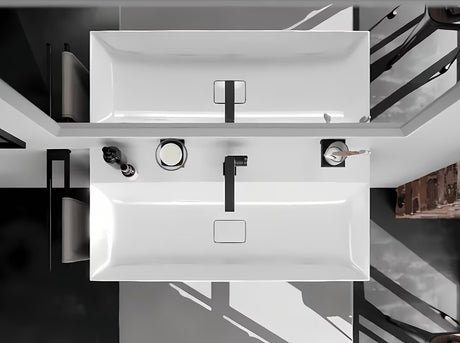 Hansgrohe AddStoris dvojitý nástěnný držák ručníků v matné černé barvě se skrytým uchycením.