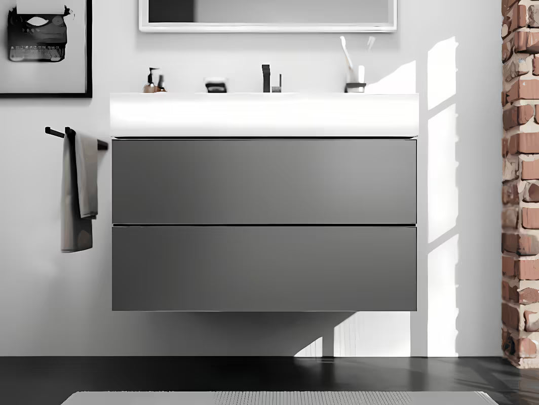 Hansgrohe addstoris dvojni stenski držalo za brisače v mat črni barvi s skritim pritrjevanjem.