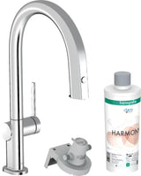 Chromová dřezová baterie hansgrohe Aqittura s filtrem a vytahovacím výtokem