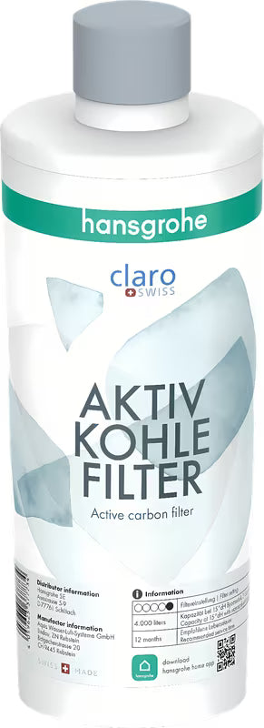 Filtr s aktivním uhlím pro hansgrohe SodaBase pro zlepšení chuti a vůně pitné vody