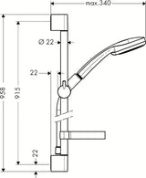 Hansgrohe Croma 100 sprchový set v provedení chrome s ruční sprchou, tyčí, hadicí, jezdcem a mýdlenkou