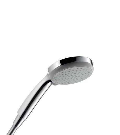 Chromová ruční sprcha Hansgrohe Croma 100 Vario s průměrem 100 mm a čtyřmi typy proudu.