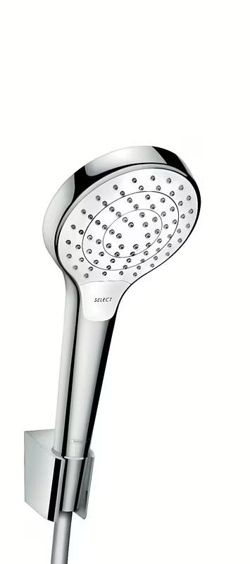 Hansgrohe Croma Select vanový set v provedení bílá a chrom s ruční sprchou a hadicí