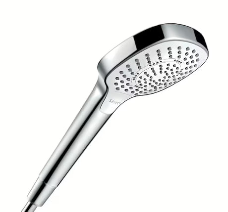 Ruční sprcha Hansgrohe Croma Select E bílá chrom s tlačítkem Select a třemi proudy