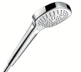 Ruční sprcha Hansgrohe Croma Select E v provedení bílá chrom s tlačítkem Select a průměrem 110 mm