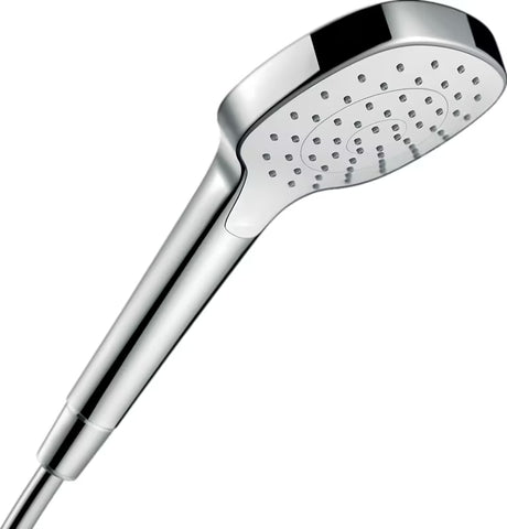 Ruční sprchová hlavice Hansgrohe Croma Select E v provedení bílá a chrom s proudem Rain