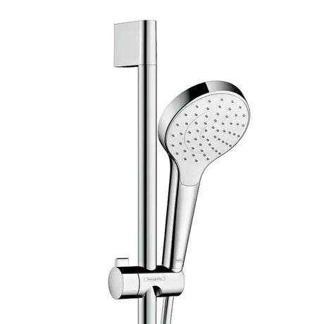 Hansgrohe Croma Select S sprchový set v bílé a chromu s ruční sprchou 1jet a sprchovou tyčí Unica