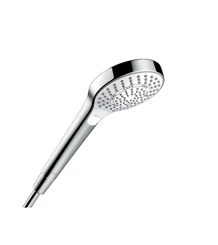 Ruční sprcha Hansgrohe Croma Select S v bílé a chromové barvě s tlačítkem Select