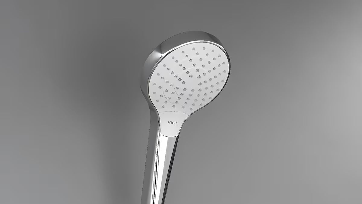 Ruční sprcha Hansgrohe Croma Select S Vario bílá/chrom s tlačítkem Select a průměrem 110 mm