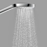 Ruční sprcha Hansgrohe Croma Select S v bílé a chromové barvě s tlačítkem Select a třemi proudy