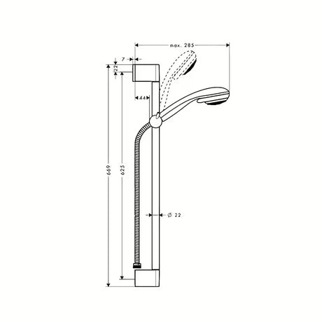 Hansgrohe Crometta 85 sprchový set v provedení chrome s ruční sprchou, tyčí, hadicí a jezdcem