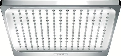 Hlavová sprcha Hansgrohe Crometta E 240 v chromu s proudem Rain a čtvercovou hlavicí 240 × 240 mm.