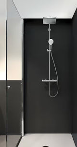 Hansgrohe Crometta E sprchový systém s termostatickou baterií v chromu s horní a ruční sprchou