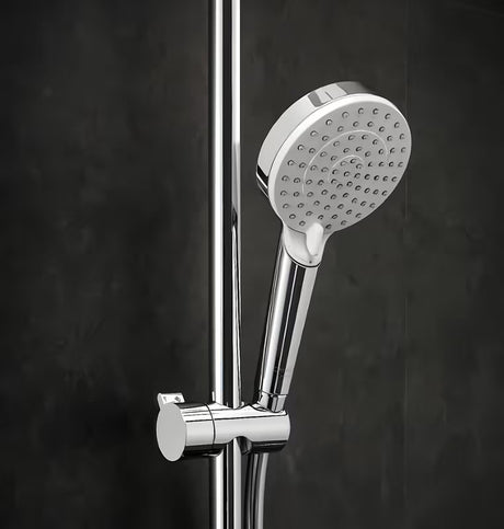 Hansgrohe Crometta E sprchový systém s termostatickou baterií v chromu s horní a ruční sprchou