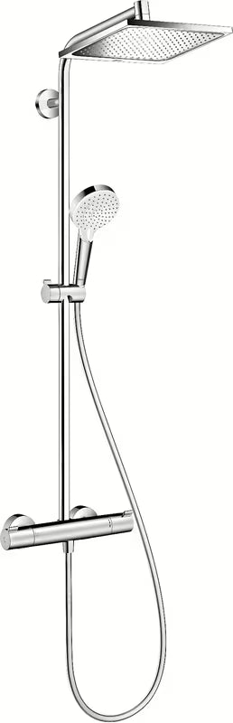 Hansgrohe Crometta E sprchový systém s termostatickou baterií v chromu s horní sprchou 240 mm a ruční sprchou
