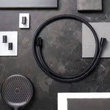 Textilní sprchová hadice hansgrohe Designflex v matně černé barvě o délce 1,60 m