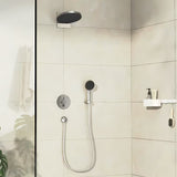 Podomítková sprchová baterie hansgrohe DuoTurn S v chromovém provedení pro ovládání dvou spotřebičů.