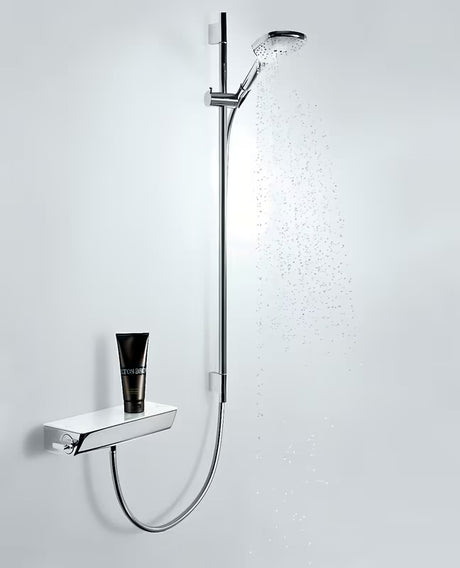 Hansgrohe Ecostat Select termostatická sprchová baterie v chromu s poličkou ze zrcadlového bezpečnostního skla