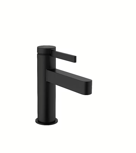 Hansgrohe Finoris umyvadlový ventil na studenou vodu v matné černé se štíhlým geometrickým designem