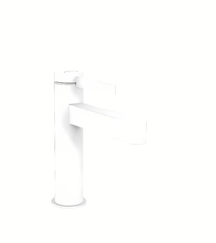 Umyvadlová páková baterie Hansgrohe Finoris 110 v matné bílé s výpustí a táhlem