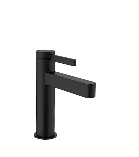 Matně černá páková umyvadlová baterie hansgrohe Finoris s odtokovou soupravou PushOpen