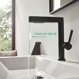 Hansgrohe Finoris umyvadlová baterie v černo-matném provedení s vytahovací sprškou