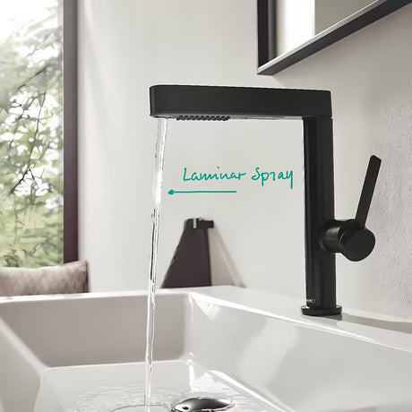 Hansgrohe Finoris umyvadlová baterie v černo-matném provedení s vytahovací sprškou
