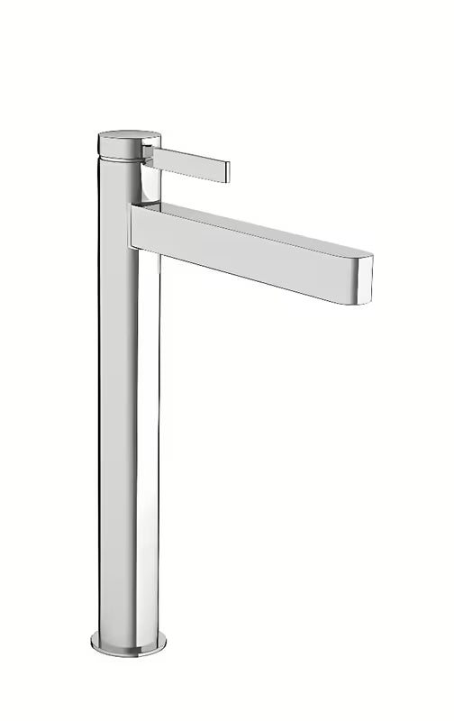 Vysoká umyvadlová páková baterie Hansgrohe Finoris v chromu s odtokovou soupravou push-open.