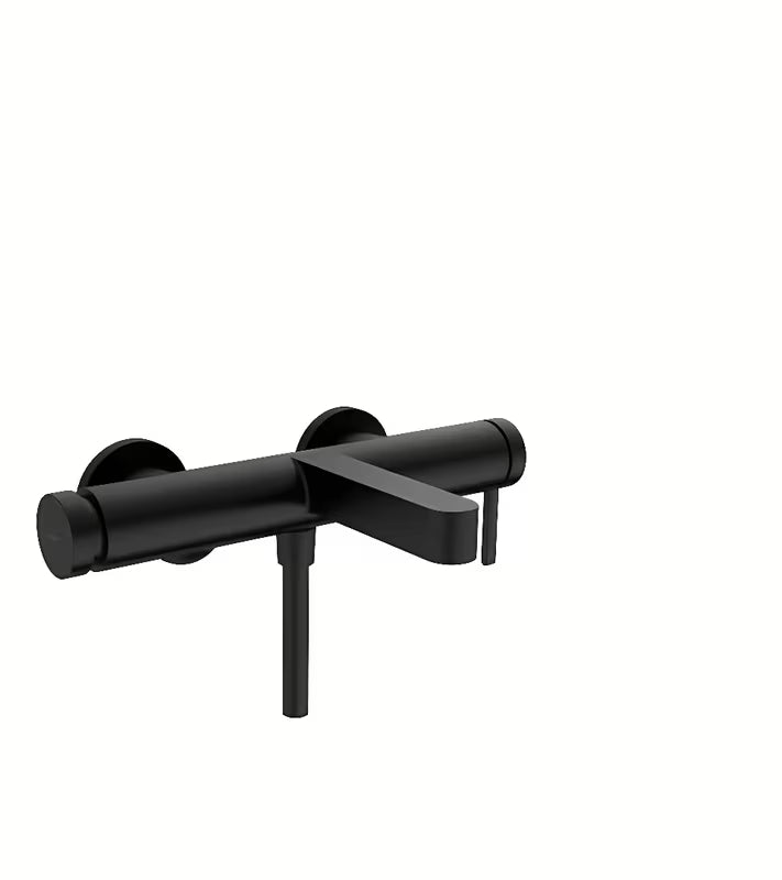 Nástěnná páková vanová baterie hansgrohe Finoris v černo-matném provedení s přepínačem Select