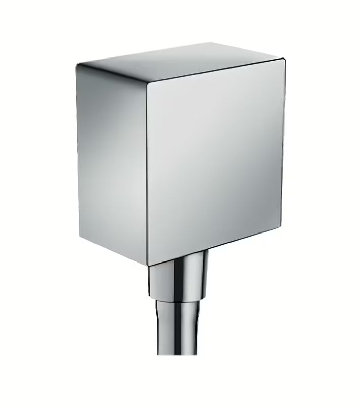 Hansgrohe FixFit Square podomítkový vývod sprchové hadice v chromu se zpětným ventilem