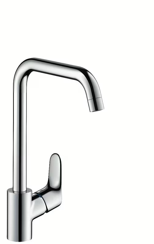 Chromová páková dřezová baterie Hansgrohe Focus s otočným ramínkem