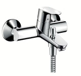 Chromová nástěnná páková vanová baterie Hansgrohe Focus v oblém designu