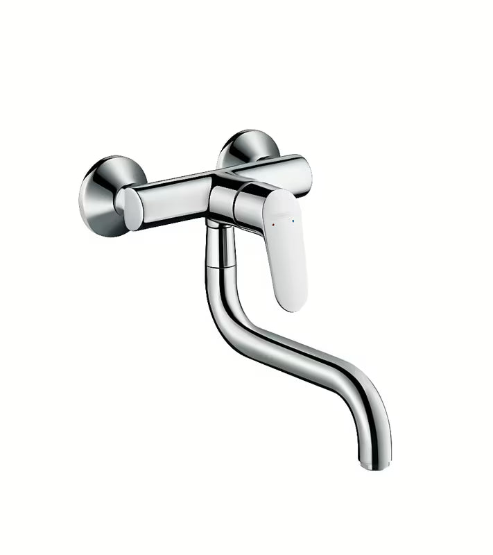 Chromová nástěnná dřezová baterie Hansgrohe Focus M41 s otočným vývodem
