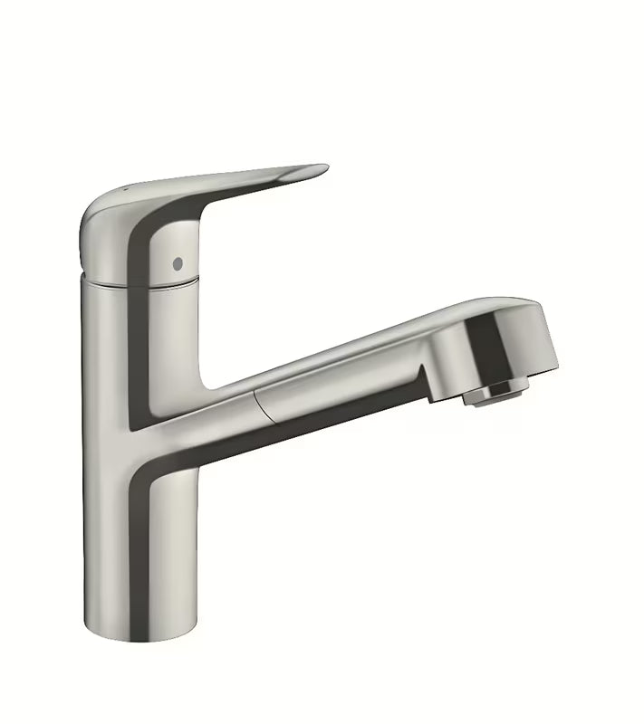 Nerezová dřezová baterie Hansgrohe Focus M42 s vytahovací sprškou a pákovým ovládáním