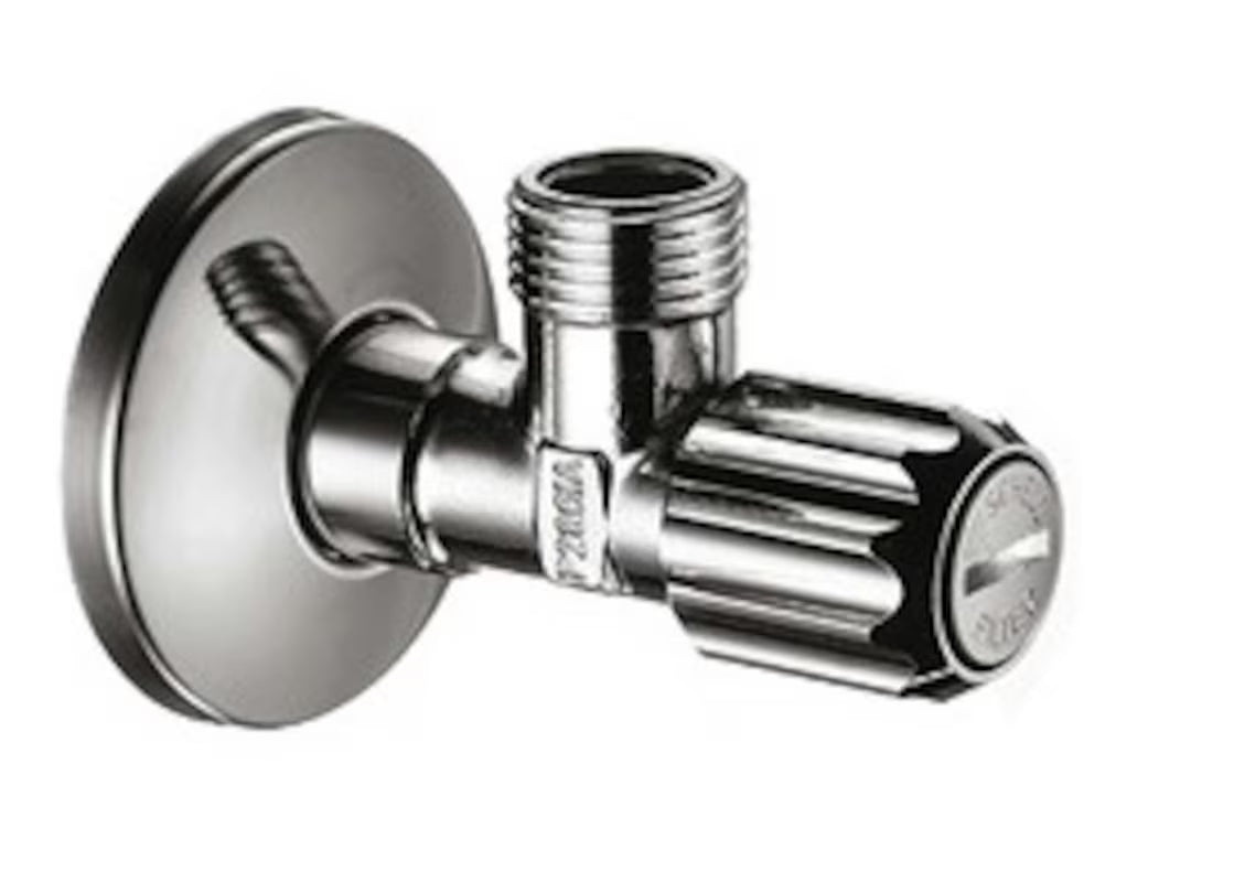 Hansgrohe rohový ventil v chromu s mikrofiltrem pro ochranu baterií před nečistotami