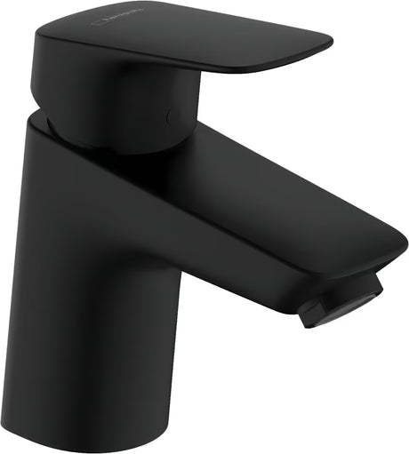 Hansgrohe Logis páková umyvadlová baterie v matně černém provedení bez výpusti.