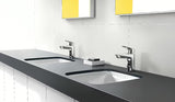 Chromová páková umyvadlová baterie hansgrohe Logis 100 CoolStart s výpustí a ergonomickou pákou.