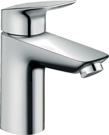 Chromová páková umyvadlová baterie hansgrohe Logis 100 s odtokovou soupravou push-open
