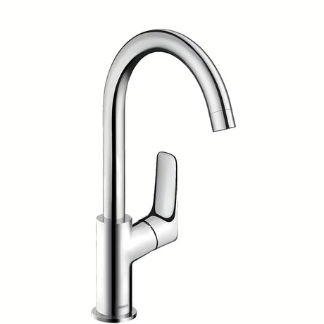 Chromová umyvadlová páková baterie hansgrohe Logis 210 s otočným výtokem a výpustí s táhlem
