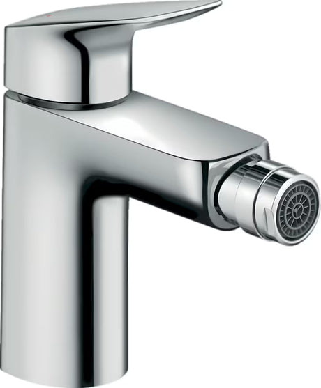 Chromová páková bidetová baterie hansgrohe Logis 100 s výpustí a designem SoftCube.