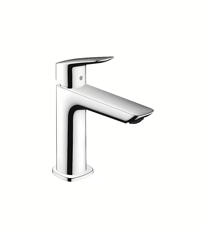 Chromová páková umyvadlová baterie hansgrohe Logis Fine s odtokovou soupravou push-open