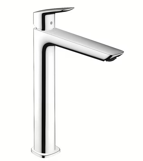 Vysoká chromová umyvadlová baterie hansgrohe Logis Fine s pákovým ovládáním a výpustí s táhlem