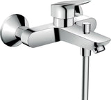 Chromová nástěnná vanová baterie hansgrohe Logis s pákovým ovládáním a přepínačem vana sprcha
