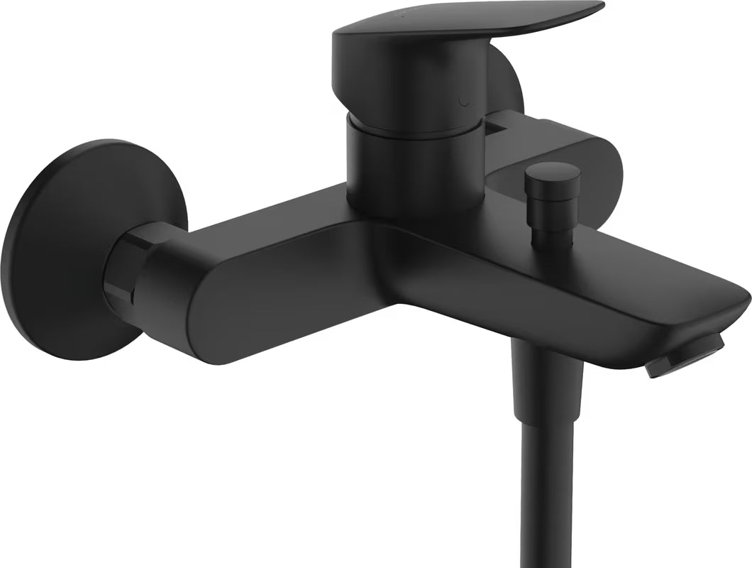 Nástěnná páková vanová baterie Hansgrohe Logis v matné černé barvě