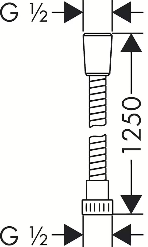Sprchová hadice Hansgrohe Metaflex v chromovém vzhledu, délka 1,25 m, se závitem G ½.