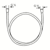 Sprchová hadice Hansgrohe Metaflex v chromovém vzhledu, délka 1,25 m, se závitem G ½.