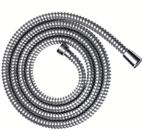 Chromová sprchová hadice Hansgrohe Metaflex o délce 1,60 m se snadno čistitelným plastovým povlakem.
