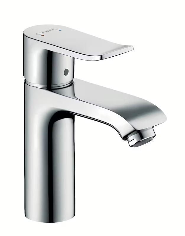 Chromová páková umyvadlová baterie hansgrohe Metris 110 s výpustí a technologií EcoSmart