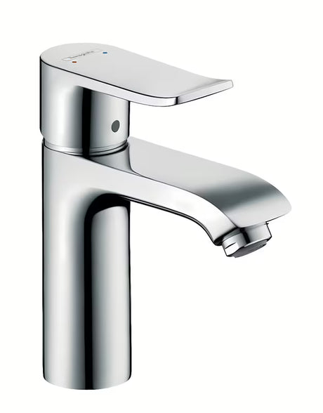 Chromová páková umyvadlová baterie hansgrohe Metris 110 s výpustí a technologií EcoSmart